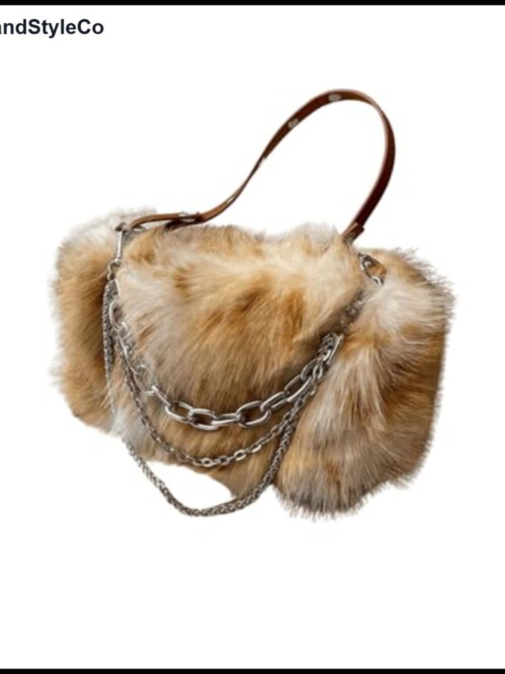 Faux Fur Fuzzy Shoulder Handbag Square Top Handle Party Bag Women